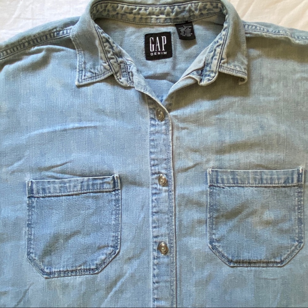 Gap Denim Button Up Blouse - image 3